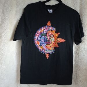 Elias Castro Villa Anne Huichol Graphic Print T-Shirt Black Size